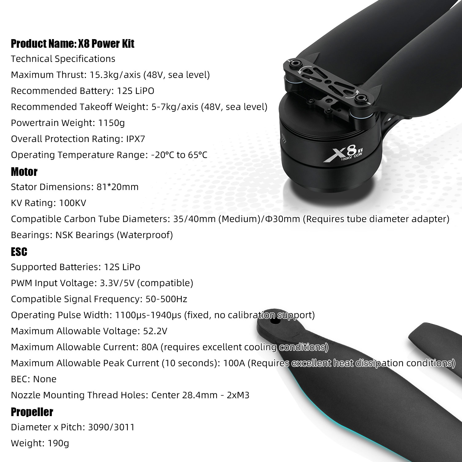 X8-Power-System-Kit: 100 kV Mo – Drone Kit Heavy Lift Bewertung und Preis
